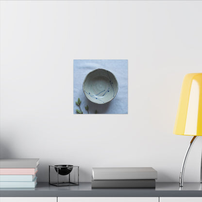 Spring Ceramic Bowl Minimal Line Canvas Art | Warm Decor