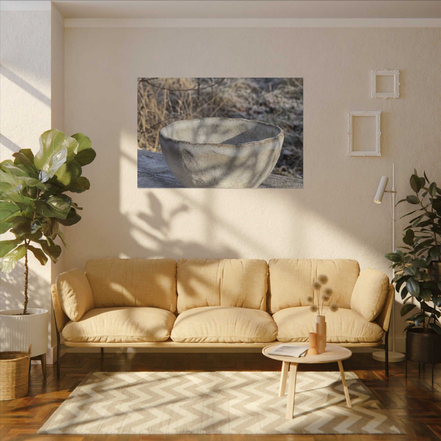 Dappled Ceramic Bowl Canvas Art - Japandi Fukinsei