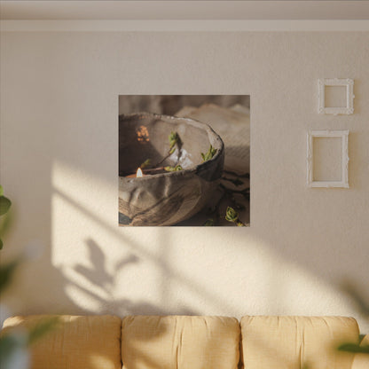 Candlelight Ceramic Bowl Canvas Art - Japandi Ma