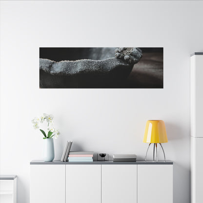 Ceramic Bowl Canvas Art | Winter Dark Japandi Shadow Zen Art