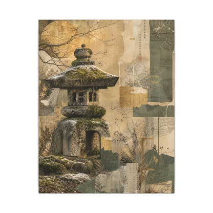 Elegant Stone Lantern Canvas Art - Texture Japandi