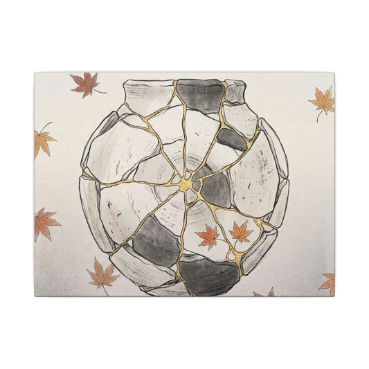 Japandi Broken Pottery in Dawn | Minimal Line Canvas Art Art Print