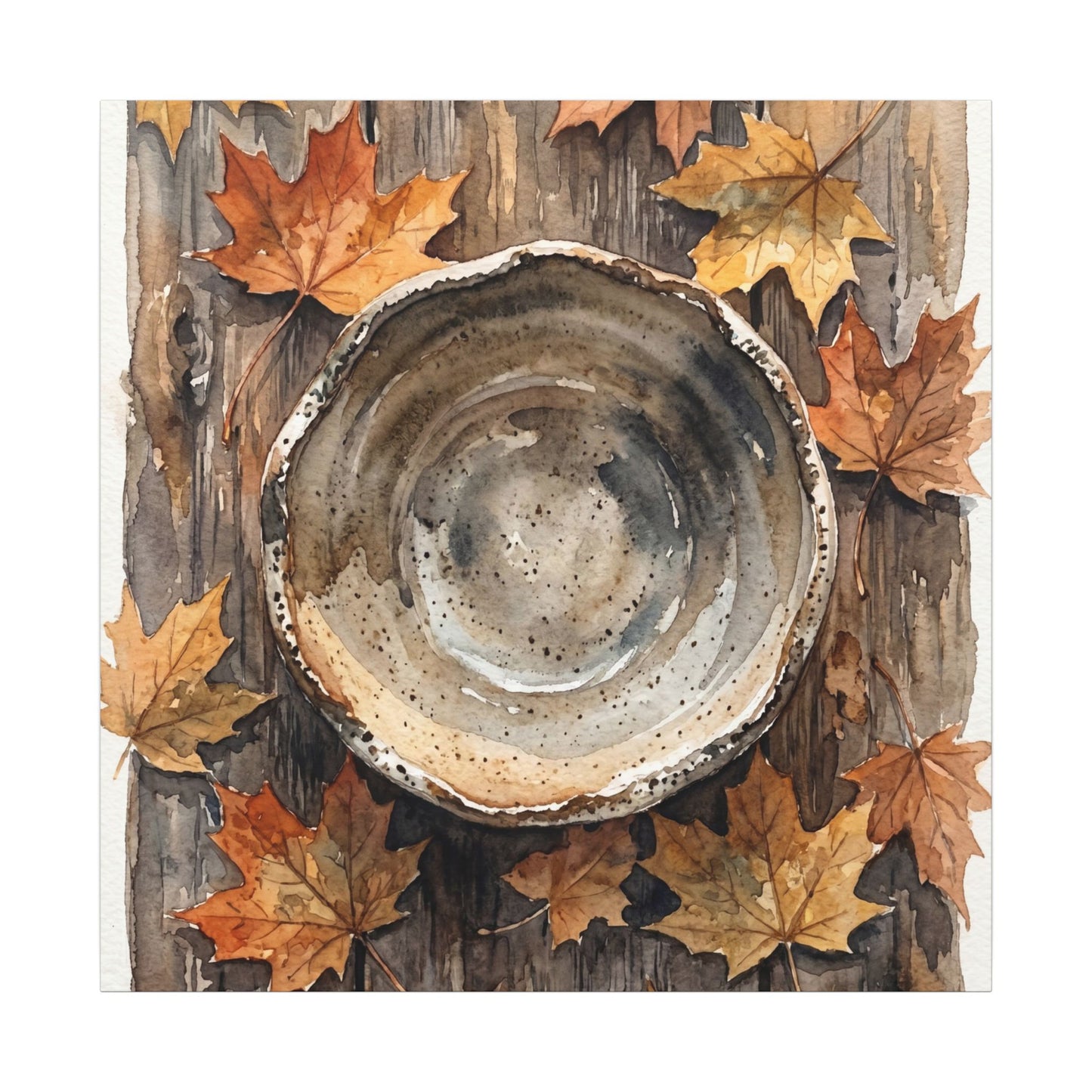 Ma Ceramic Bowl Canvas Art - Japandi Watercolor
