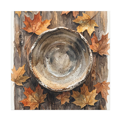 Ma Ceramic Bowl Canvas Art - Japandi Watercolor