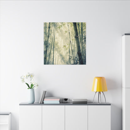 Bamboo Grove Spring Canvas Art | Zen Serene Design