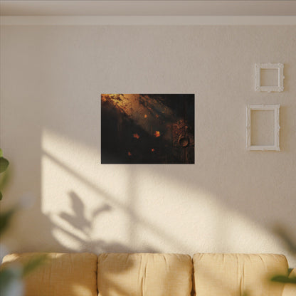 Dark Japandi Rust Patina in Golden Hour | Shadow Zen Canvas Art