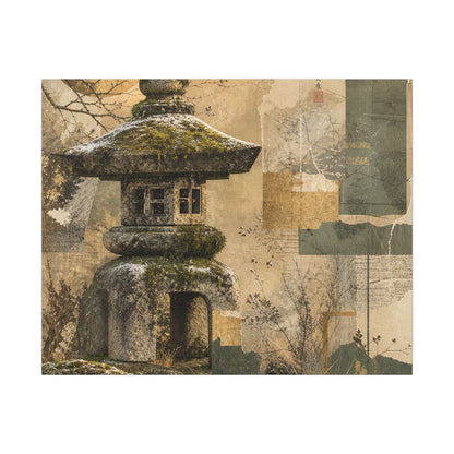 Elegant Stone Lantern Canvas Art - Texture Japandi