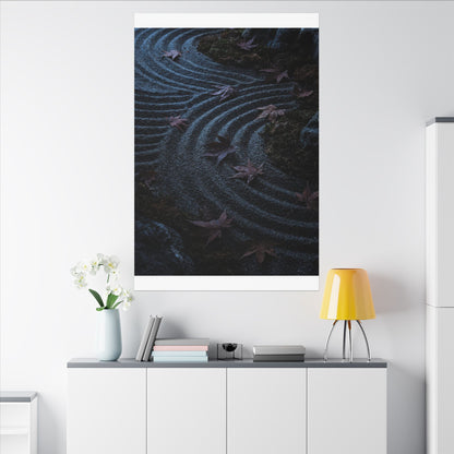 Rock Garden Canvas Art | Autumn Dark Japandi Dark Texture Art