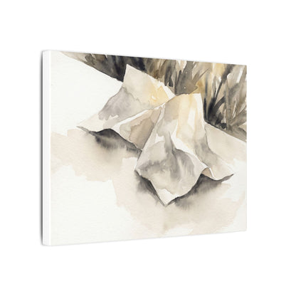 Paper Fold Watercolor Canvas Art | Warm Japandi Art
