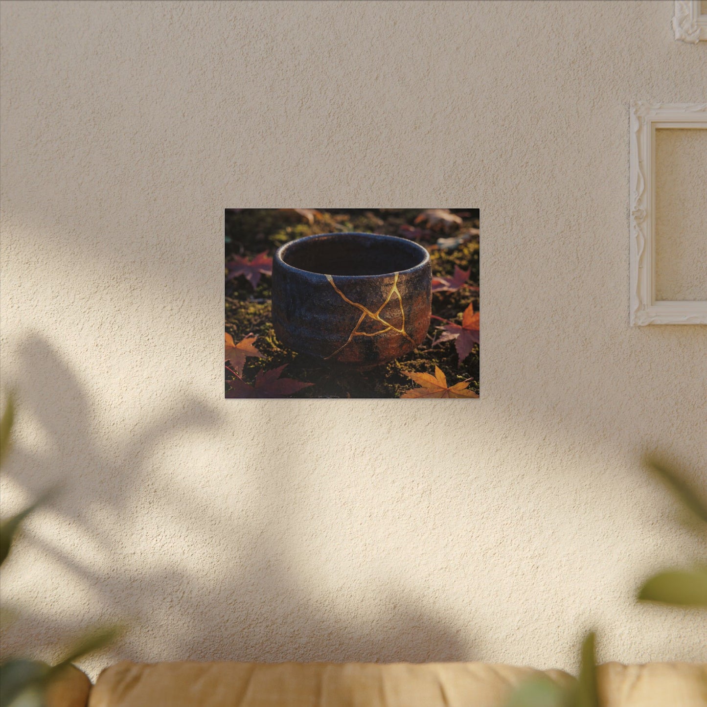 Kanso Moonlit Garden Canvas Art - Kintsugi Gold Repair