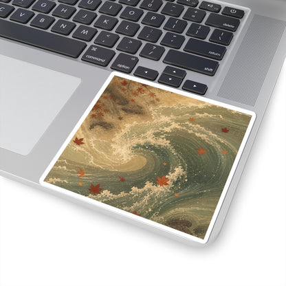 Ocean Wave Autumn Sticker | Japandi Warm Design