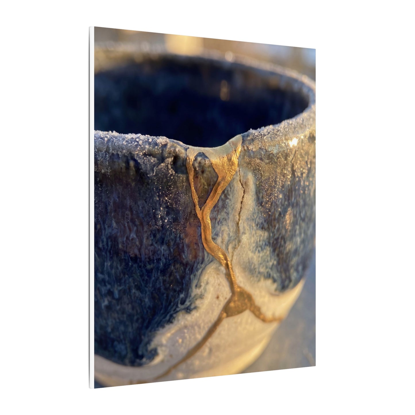 Winter Ceramic Bowl Gold Vein Canvas Art | Healing Decor
