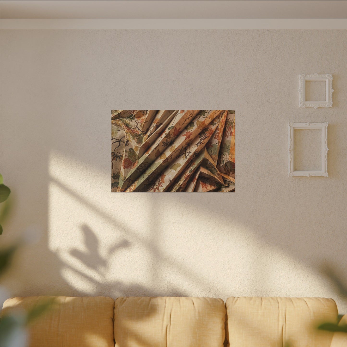 Paper Fold Autumn Canvas Art | Japandi Earthy Design