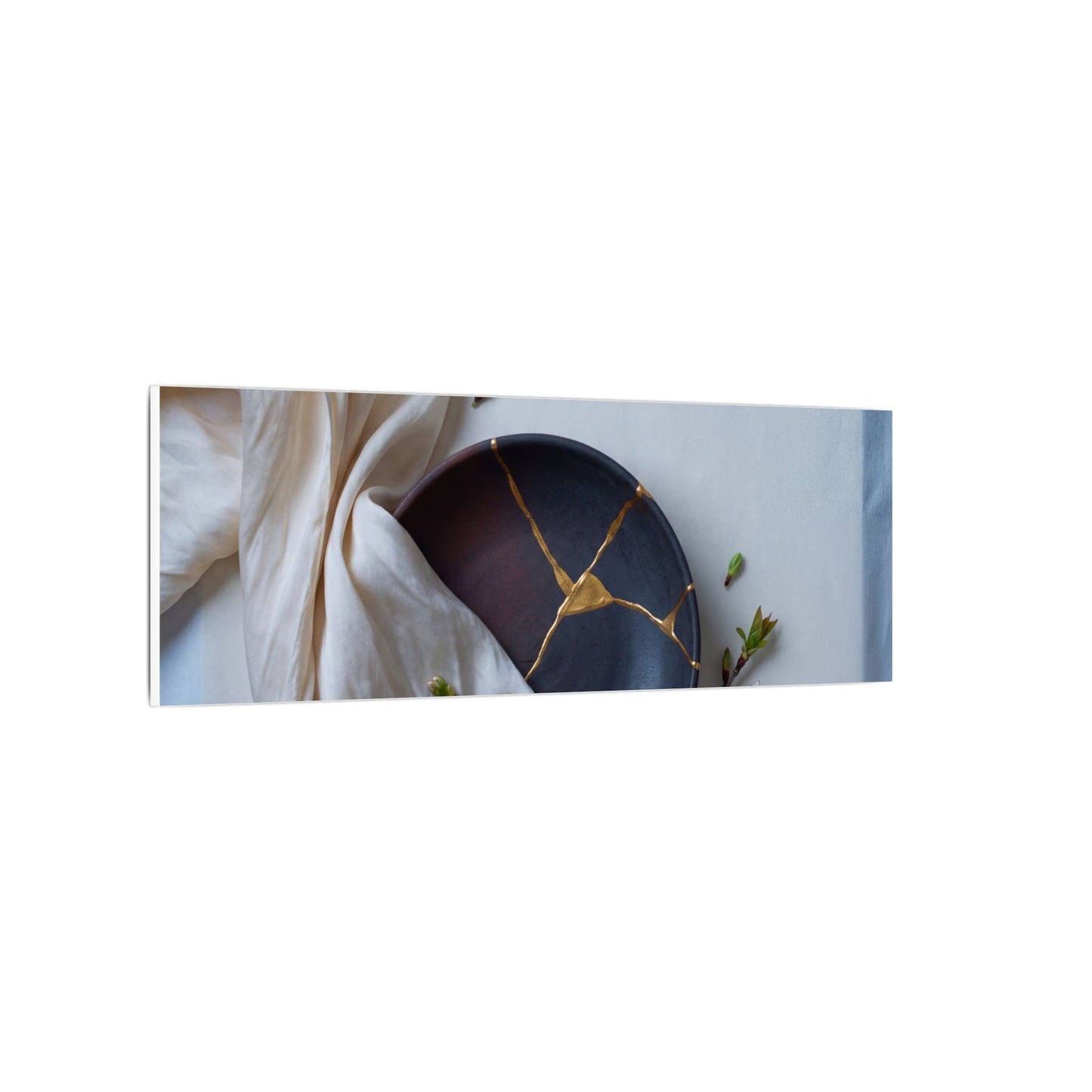 Ma Silk Drape Canvas Art - Kintsugi Gold Repair