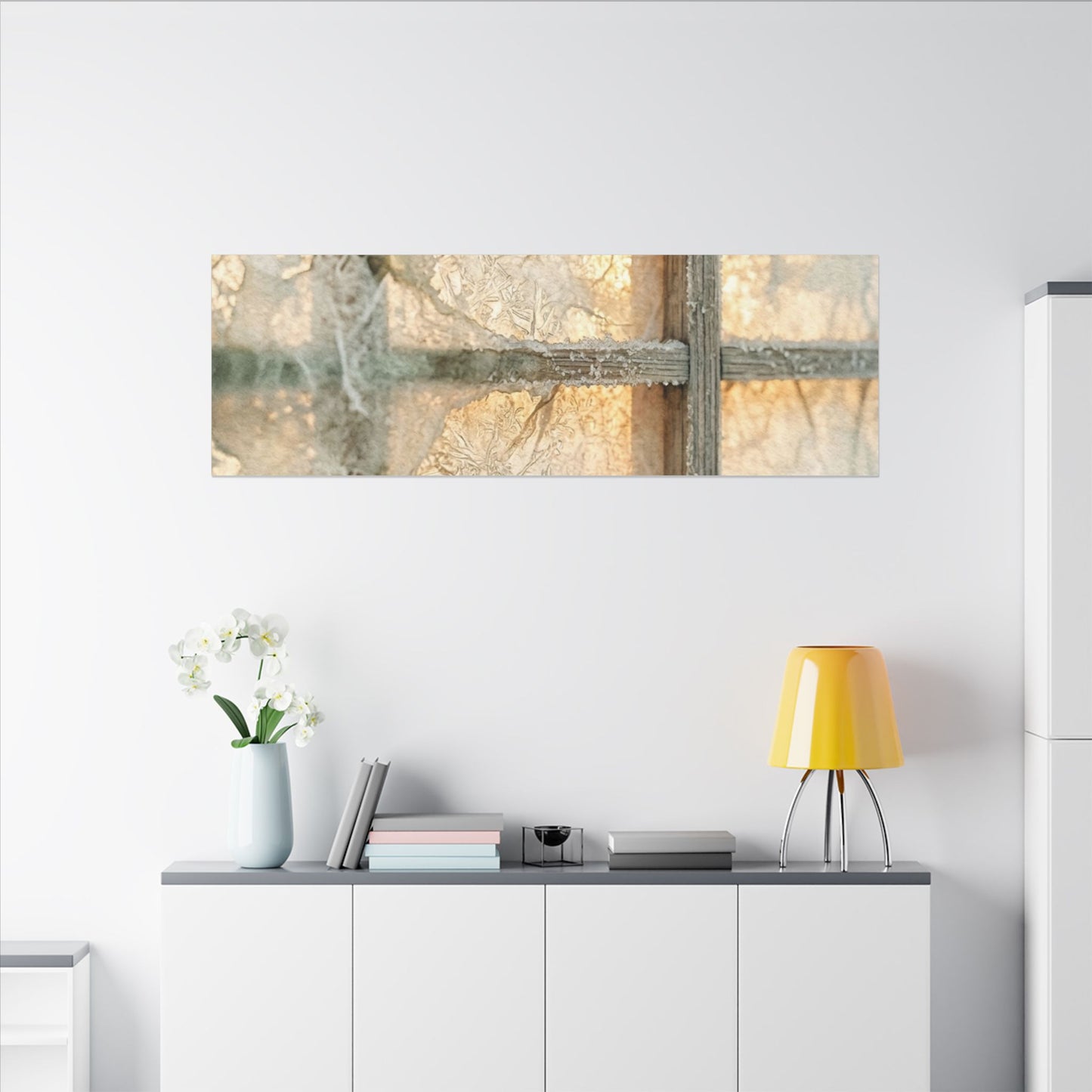 Winter Shoji Screen Watercolor Canvas Art | Elegant Decor