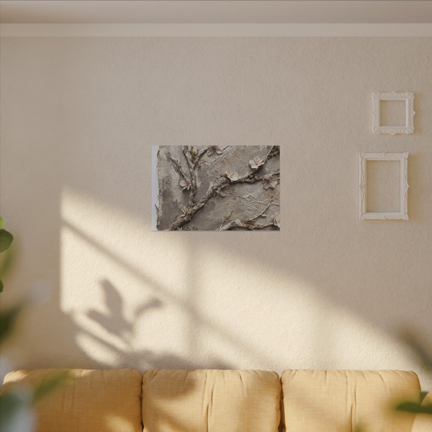 Summer Cherry Blossom Texture Canvas Art | Earthy Decor