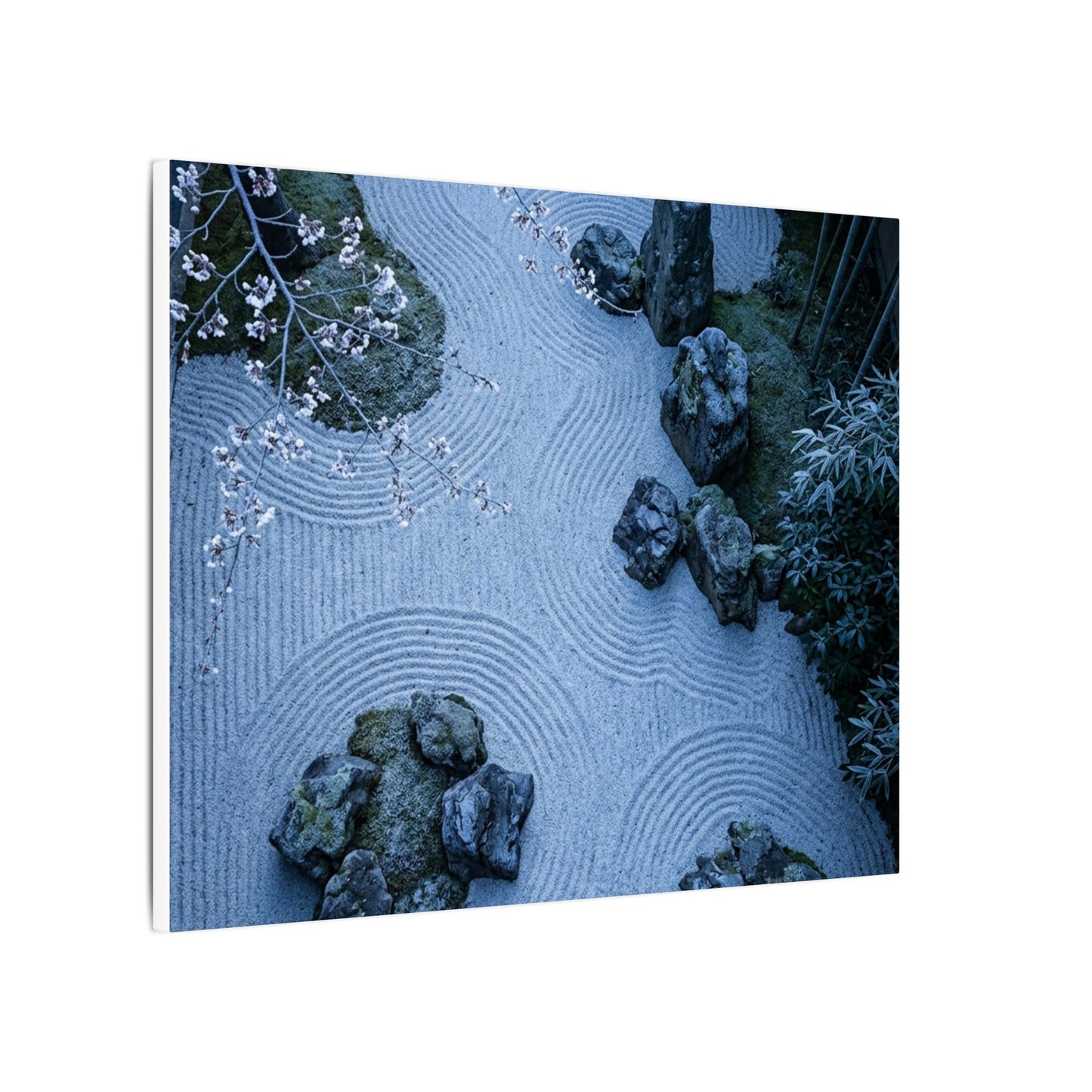 Contemplative Cherry Blossom Canvas Art - Karesansui Zen