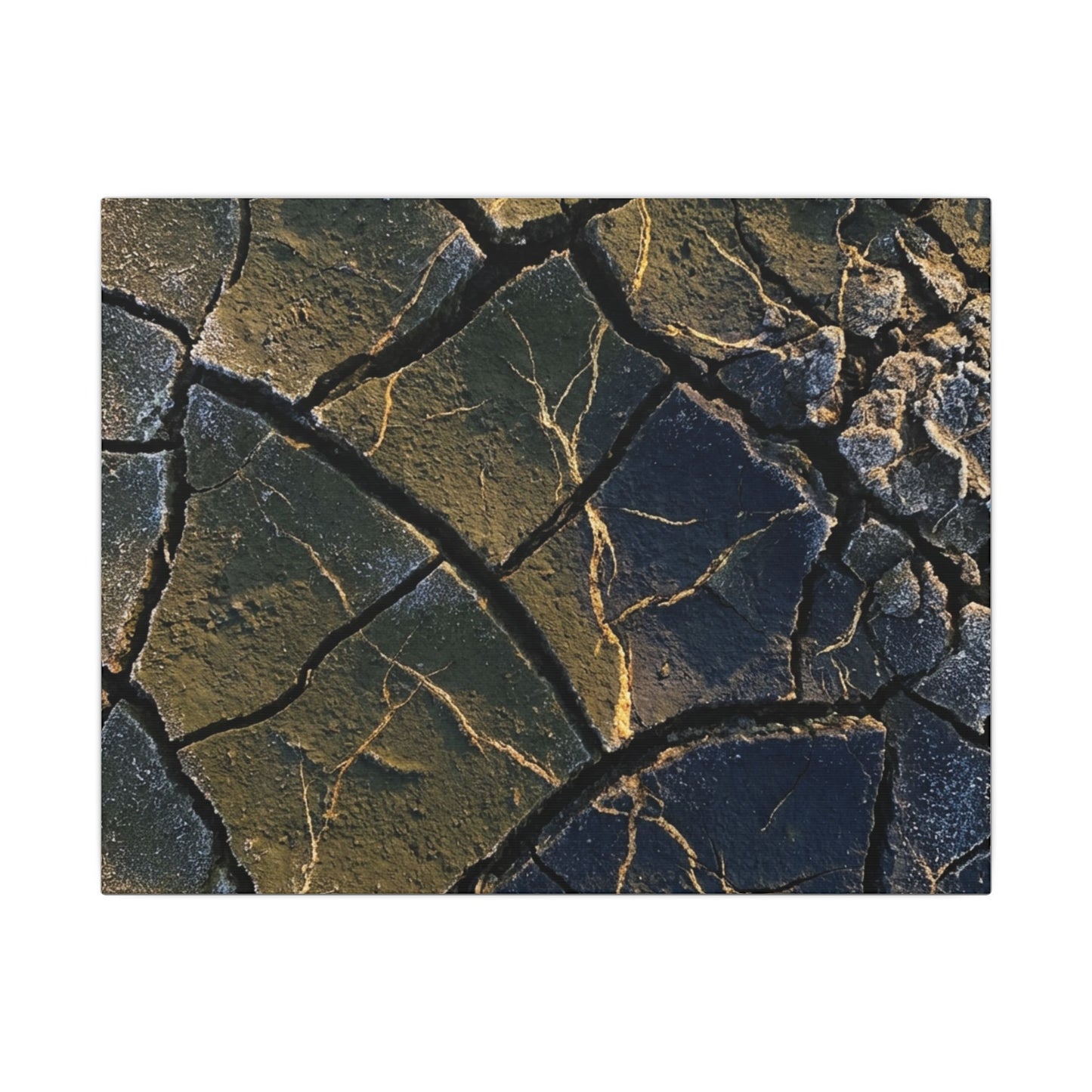 Winter Cracked Earth Moody Minimal Canvas Art | Atmospheric Decor Art Print
