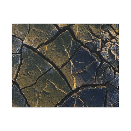 Winter Cracked Earth Moody Minimal Canvas Art | Atmospheric Decor Art Print