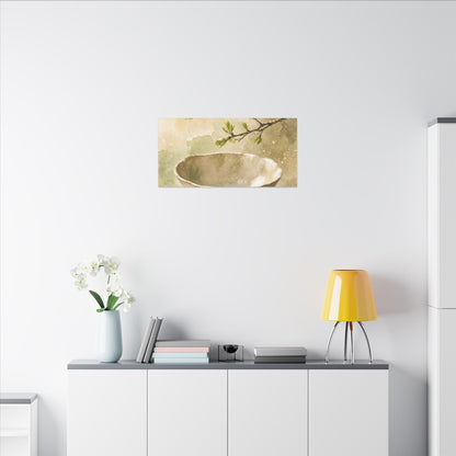 Warm Ceramic Bowl Canvas Art - Watercolor Japandi