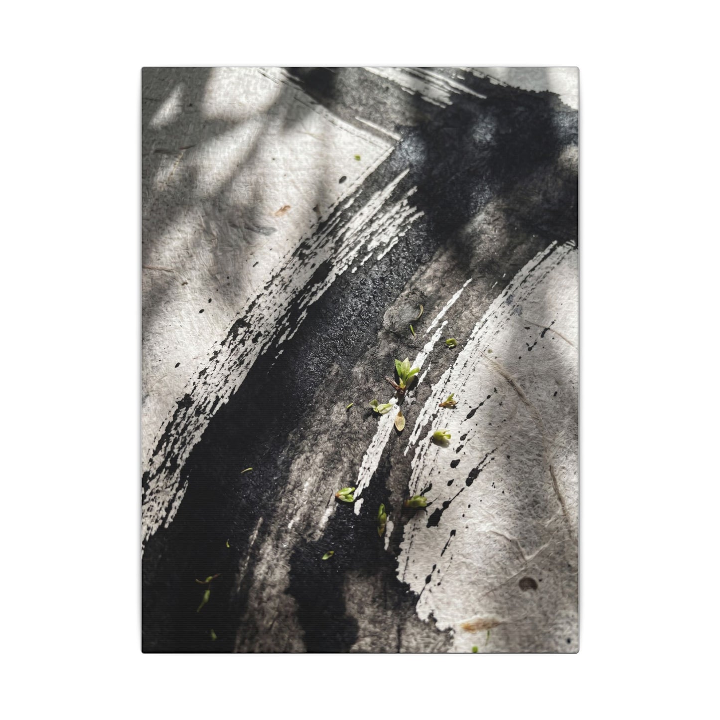 Ink Brushstroke Canvas Art | Spring Dark Japandi Moody Minimal Art