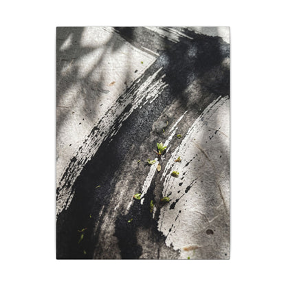 Ink Brushstroke Canvas Art | Spring Dark Japandi Moody Minimal Art