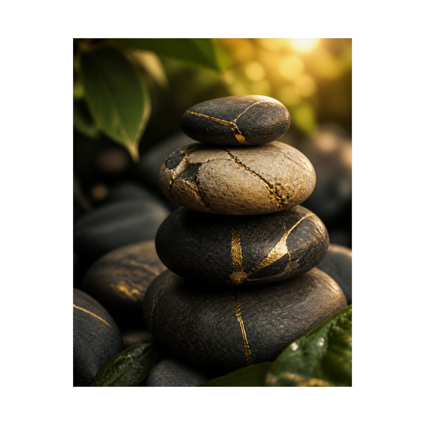 Summer River Stones Broken Beauty Wall Art Print | Beautiful Decor