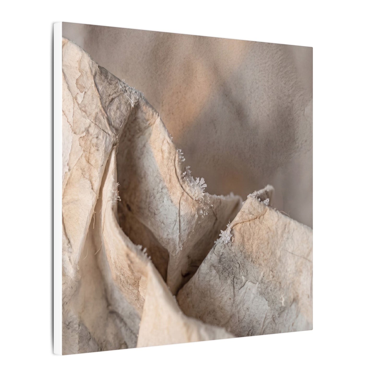 Japandi Paper Fold in Candlelight | Watercolor Canvas Art