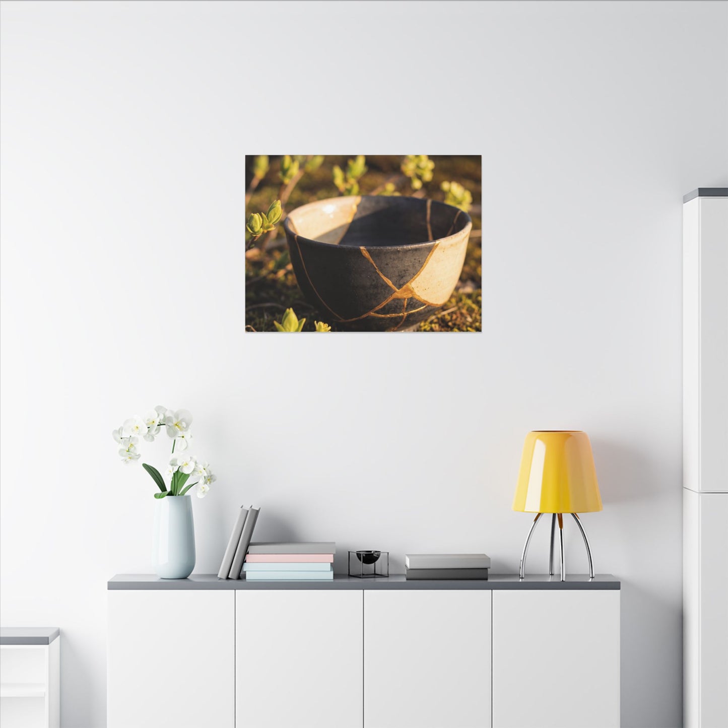 Seijaku Broken Pottery Canvas Art - Kintsugi Gold Repair