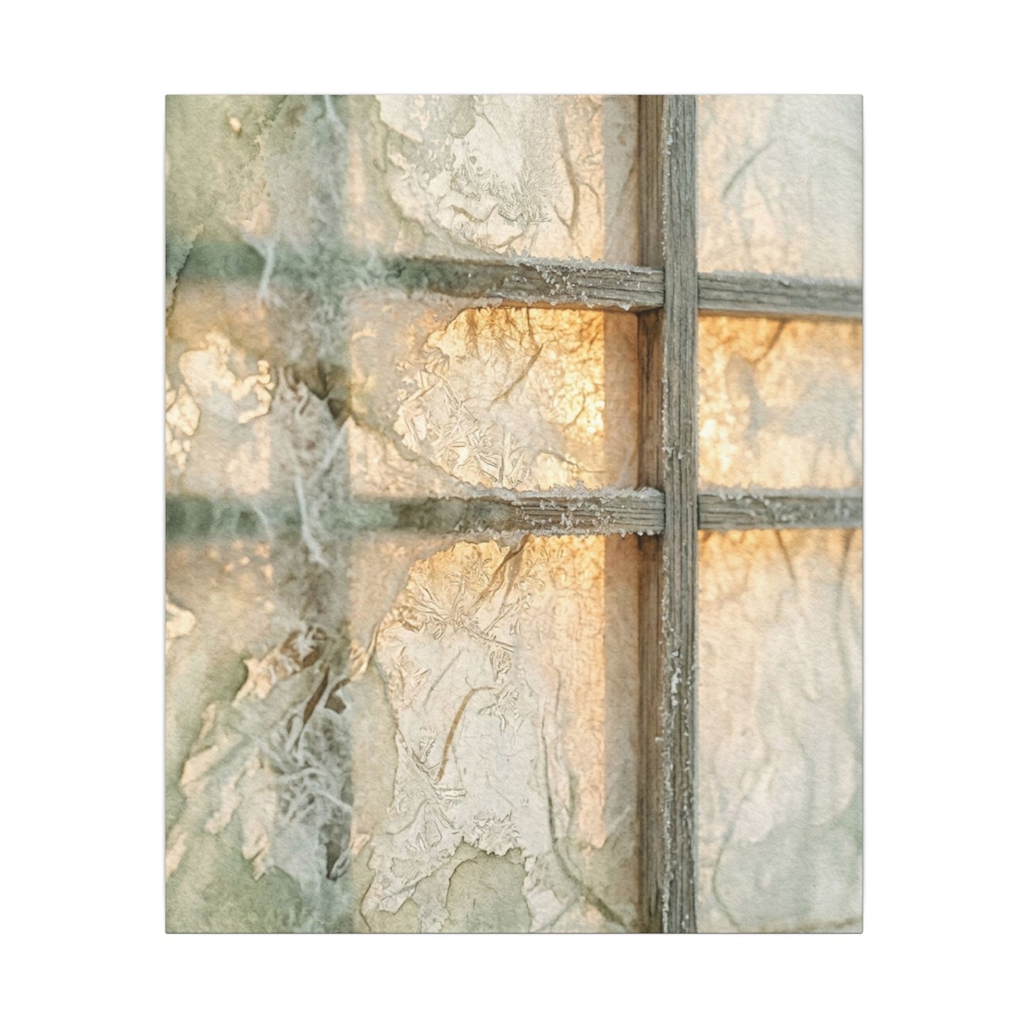 Winter Shoji Screen Watercolor Canvas Art | Elegant Decor