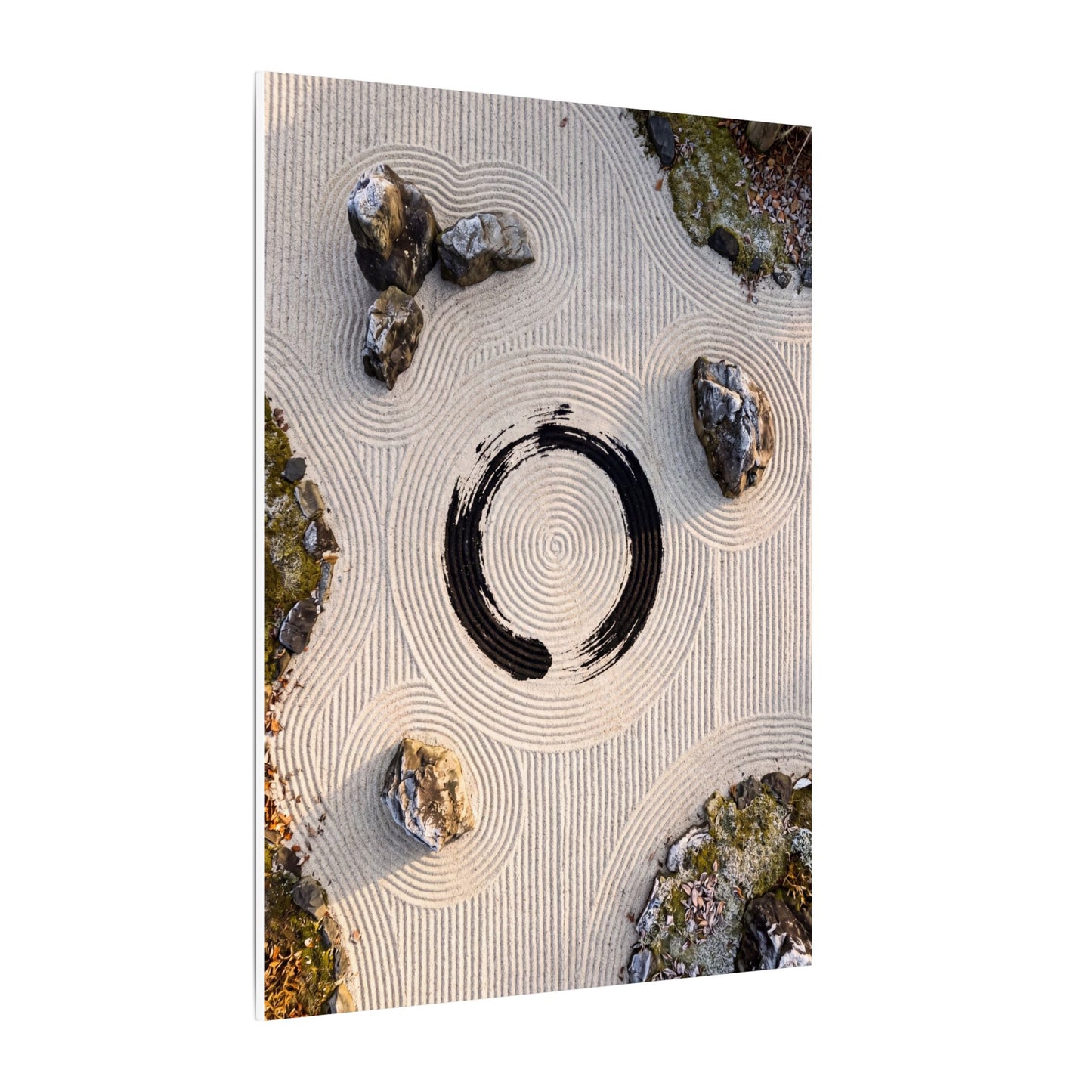 Rock Garden Canvas Art | Winter Zen Enso Art