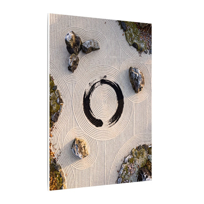 Rock Garden Canvas Art | Winter Zen Enso Art