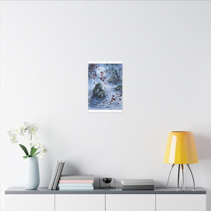 Rock Garden Autumn Canvas Art | Zen Tranquil Design