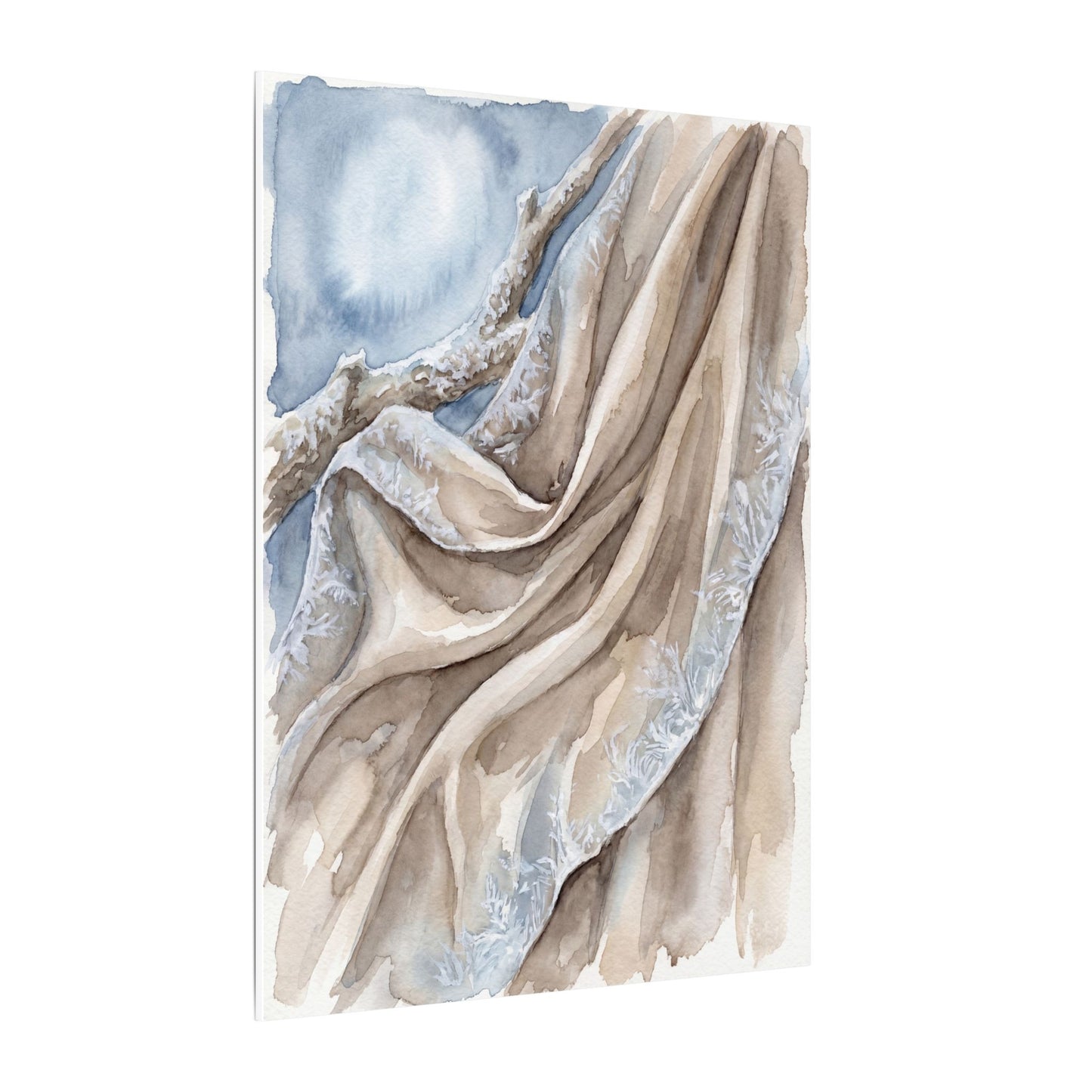 Silk Drape Winter Canvas Art | Japandi Cozy Design