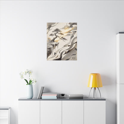 Golden Hour Pine Tree Canvas Art - Japandi Seijaku