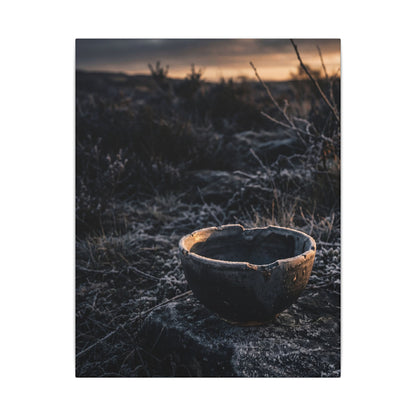 Kanso Ceramic Bowl Canvas Art - Dark Japandi Dark Texture