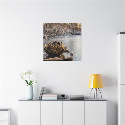 Lotus Flower Gold Repair Canvas Art | Beautiful Kintsugi Art