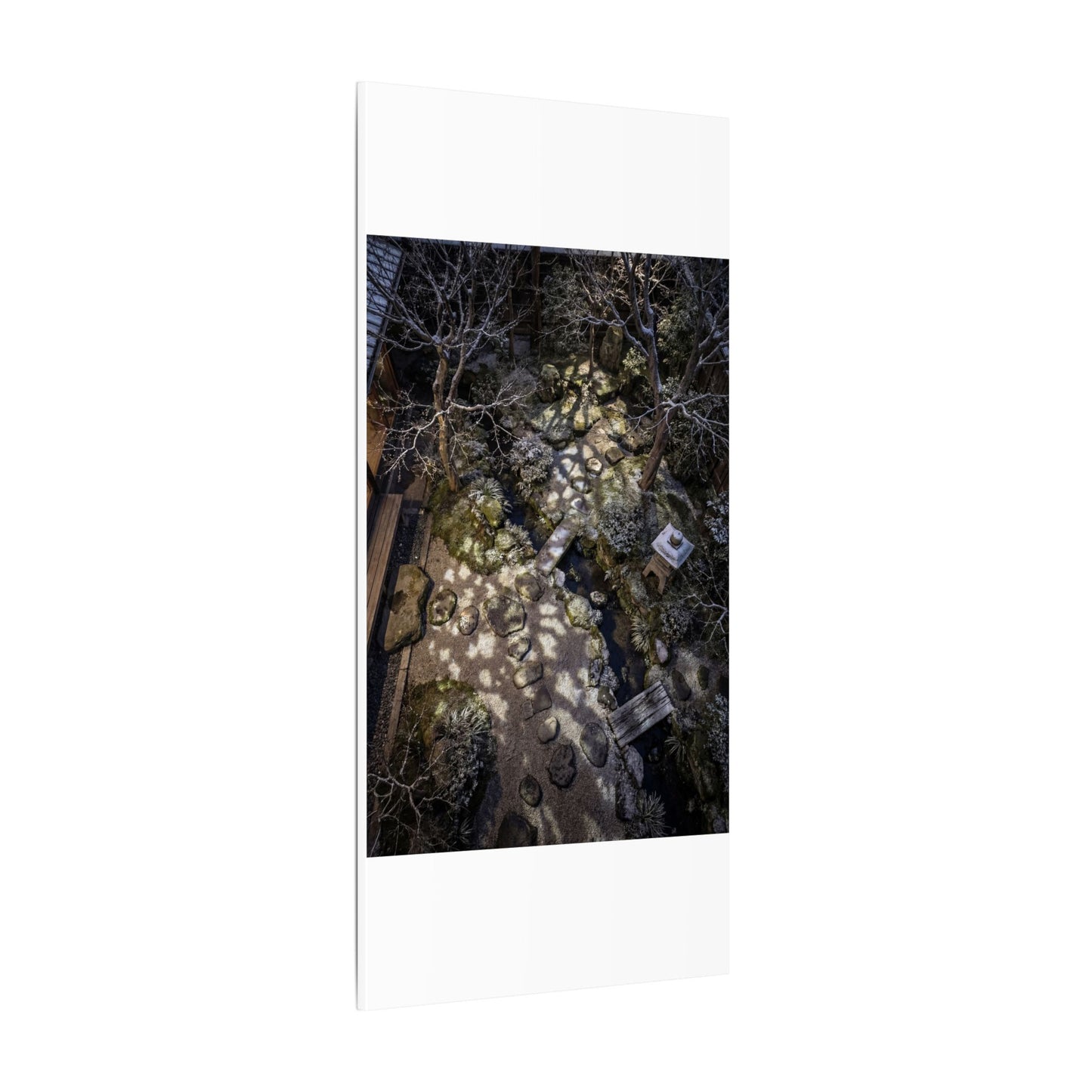 Moonlit Garden Japanese Pattern Canvas Art | Elegant Japandi Art