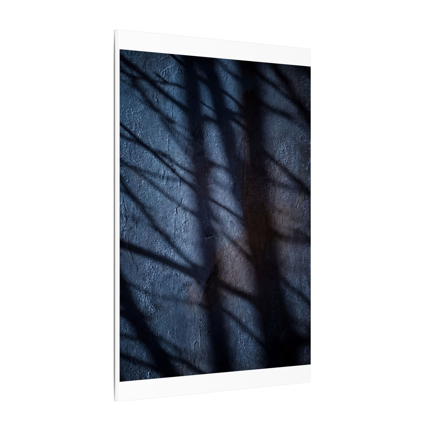 Dark Japandi Shadow Play in Moonlight | Moody Minimal Canvas Art