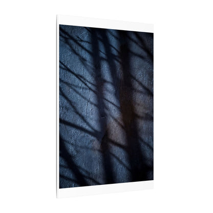 Dark Japandi Shadow Play in Moonlight | Moody Minimal Canvas Art