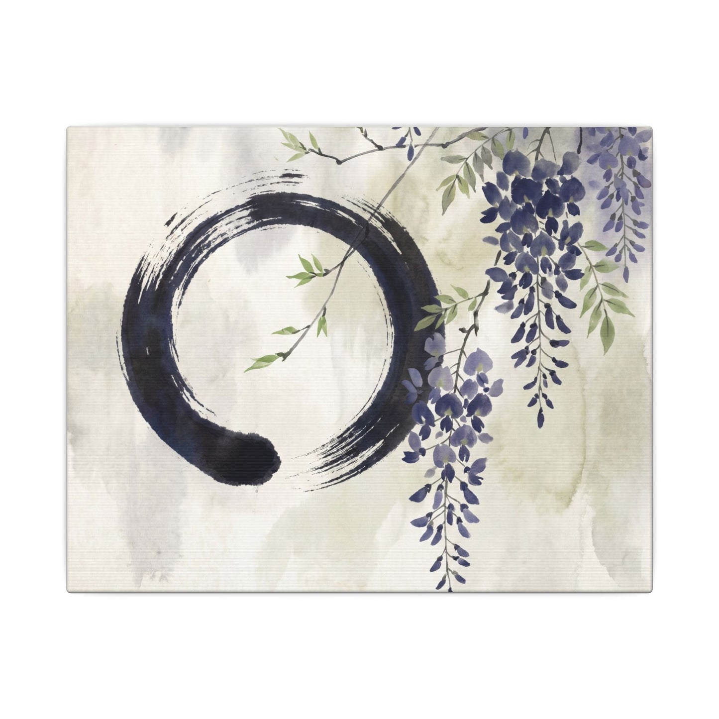Wisteria Enso Canvas Art | Serene Zen Art