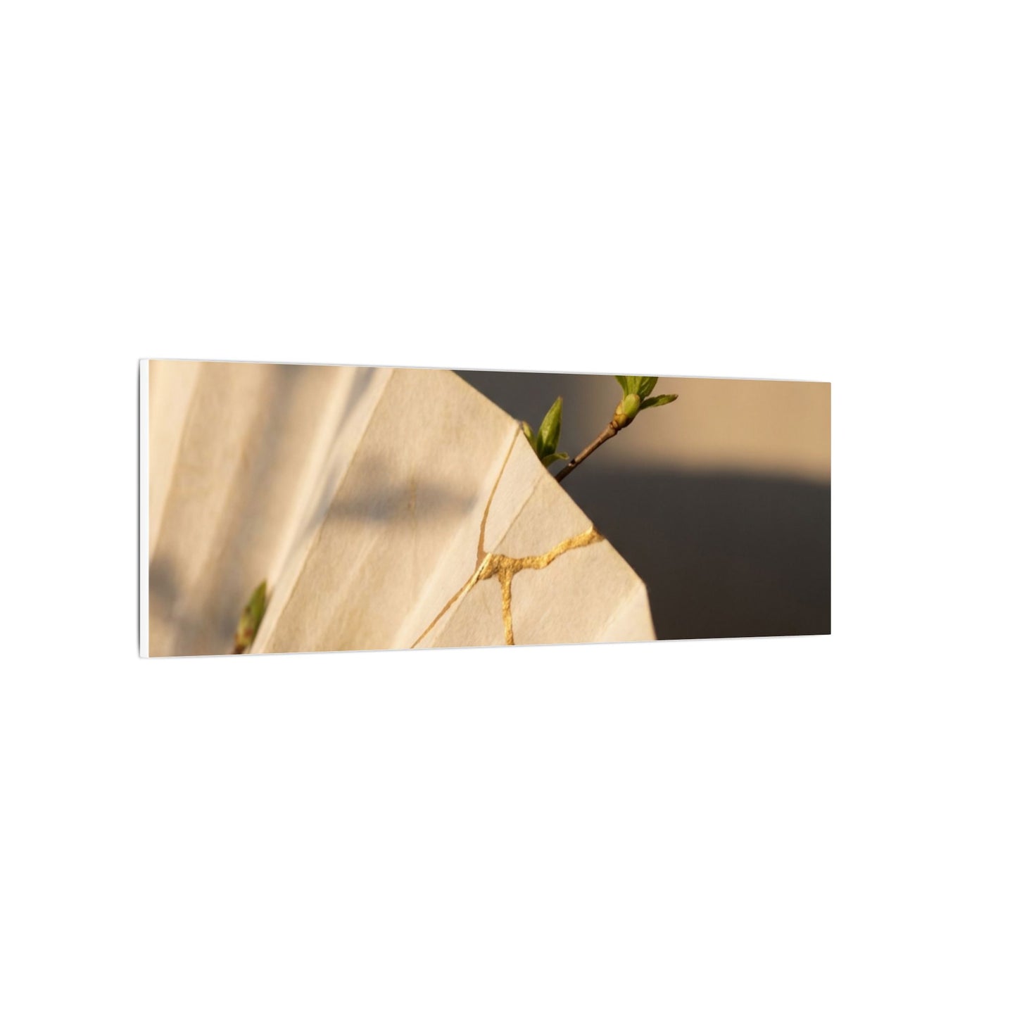 Paper Fold Gold Vein Canvas Art | Healing Kintsugi Art