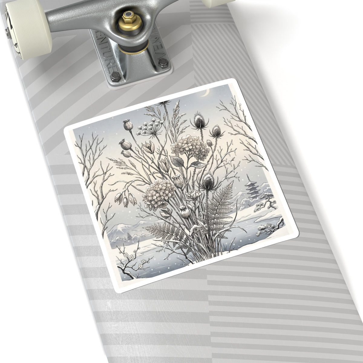 Seijaku Dried Flowers Sticker - Zen Ukiyo E Inspired