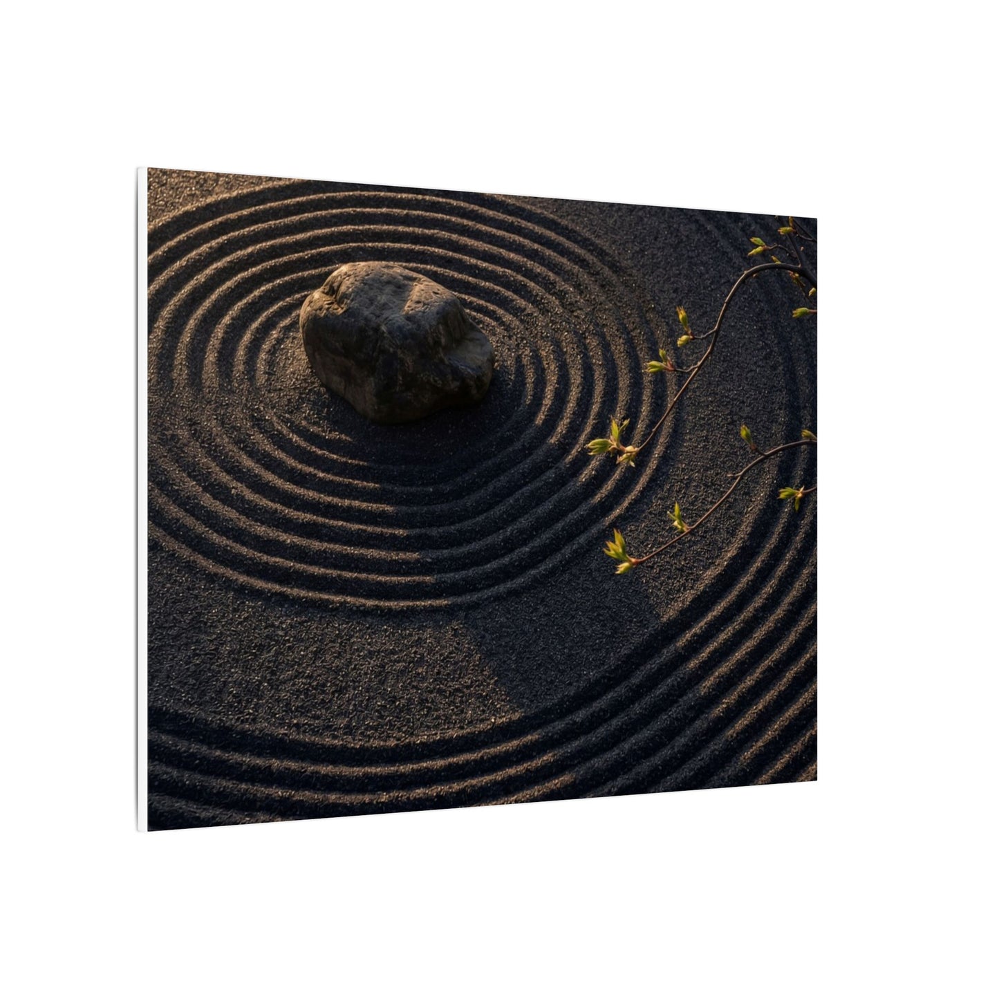 Rock Garden Shadow Zen Canvas Art | Bold Dark Japandi Art