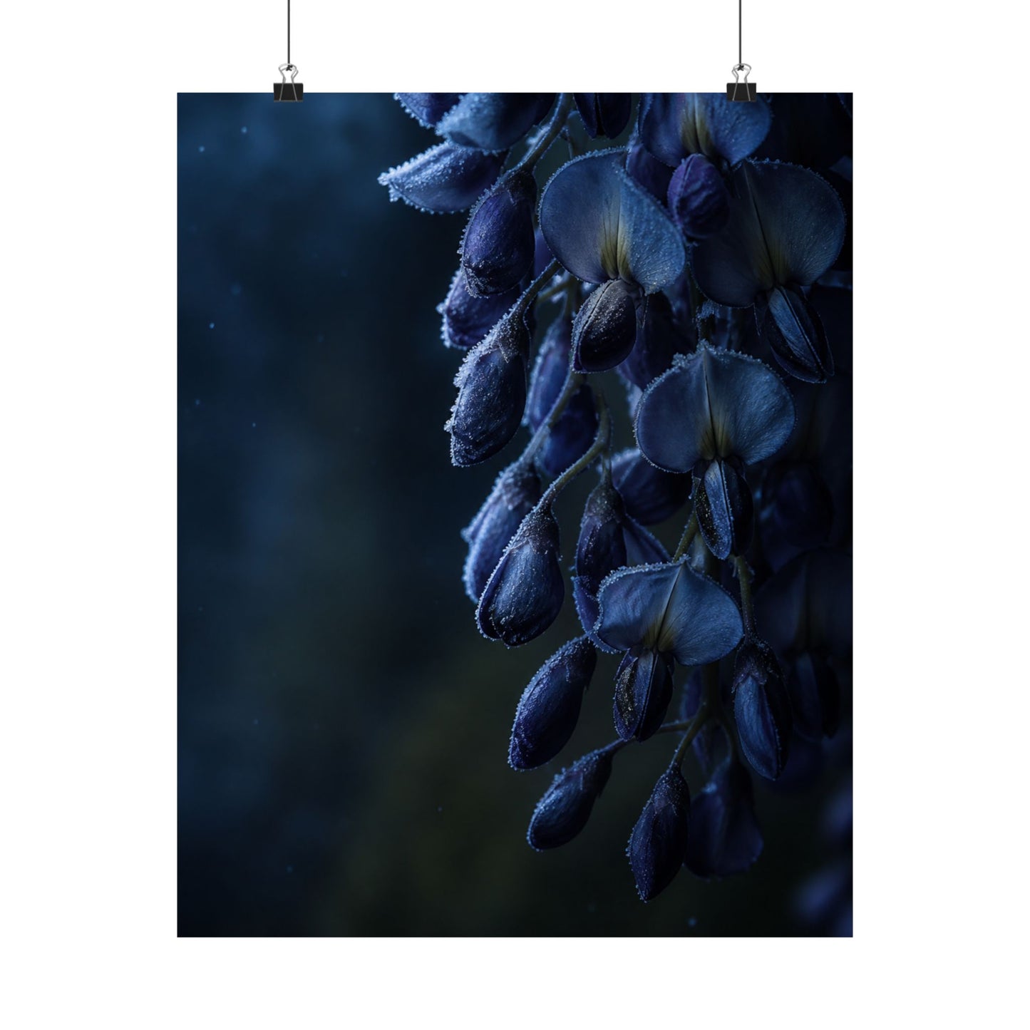 Wisteria Shadow Zen Wall Art Print | Sophisticated Dark Japandi Art