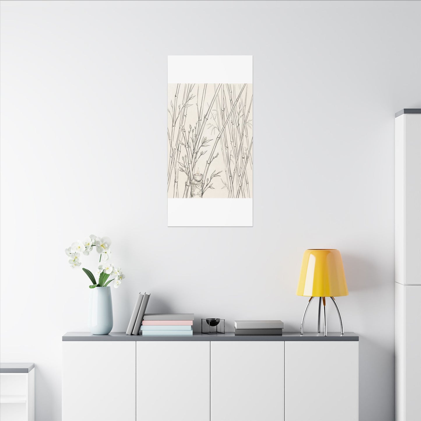 Candlelight Bamboo Grove Canvas Art - Japandi Fukinsei