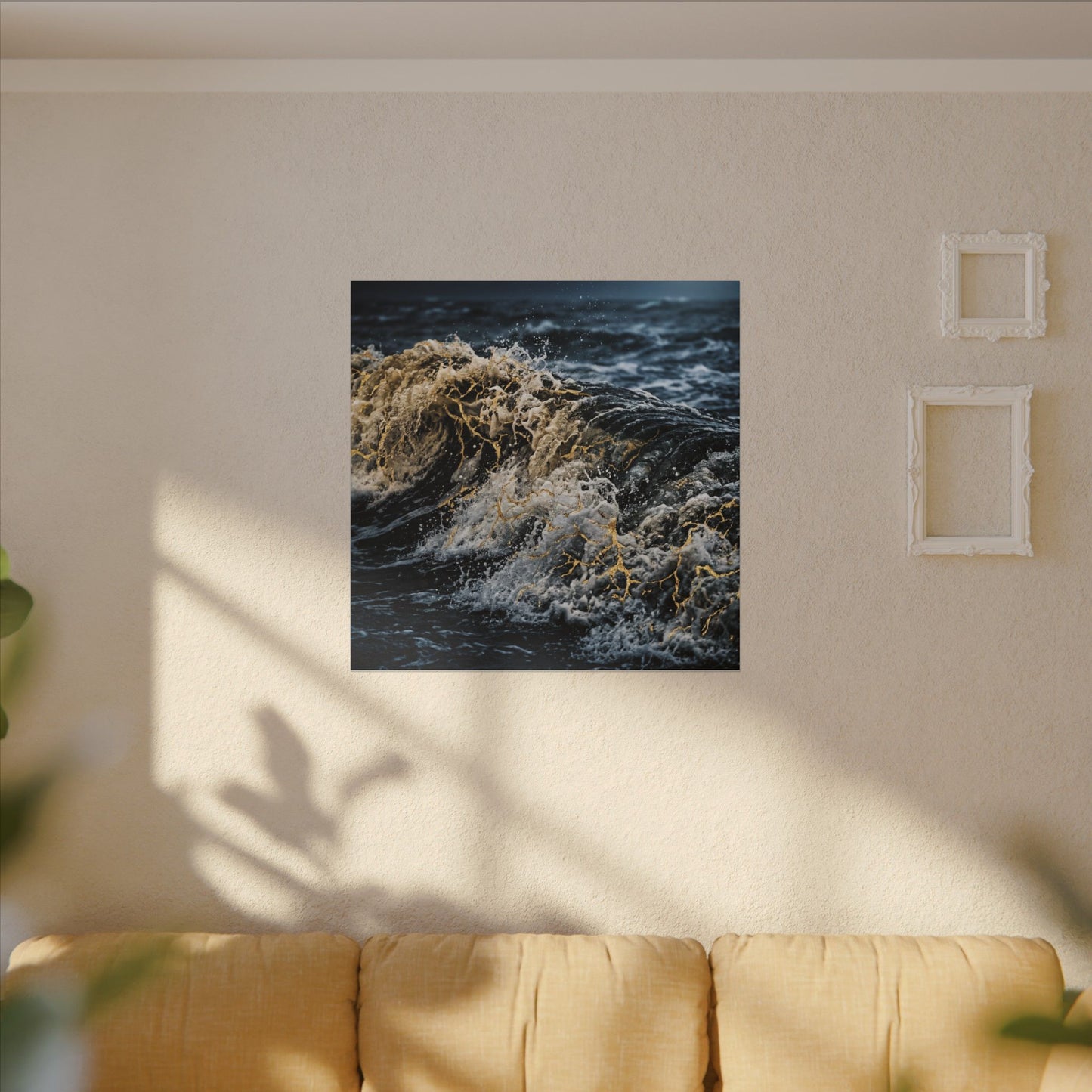 Ocean Wave Winter Canvas Art | Kintsugi Artful Design