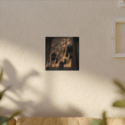 Shibui Tea Ceremony Canvas Art - Dark Japandi Shadow Zen