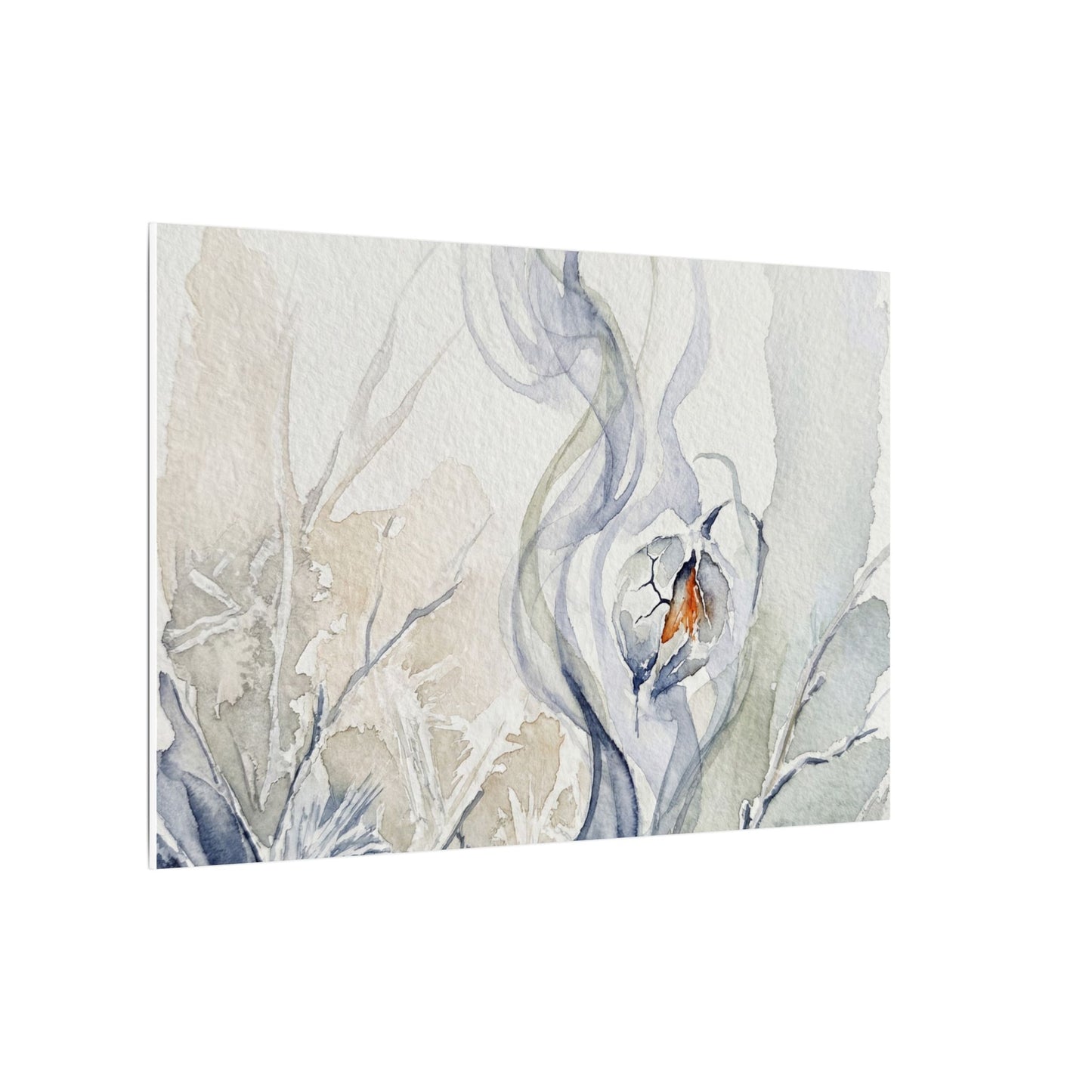 Earthy Incense Smoke Canvas Art - Watercolor Japandi