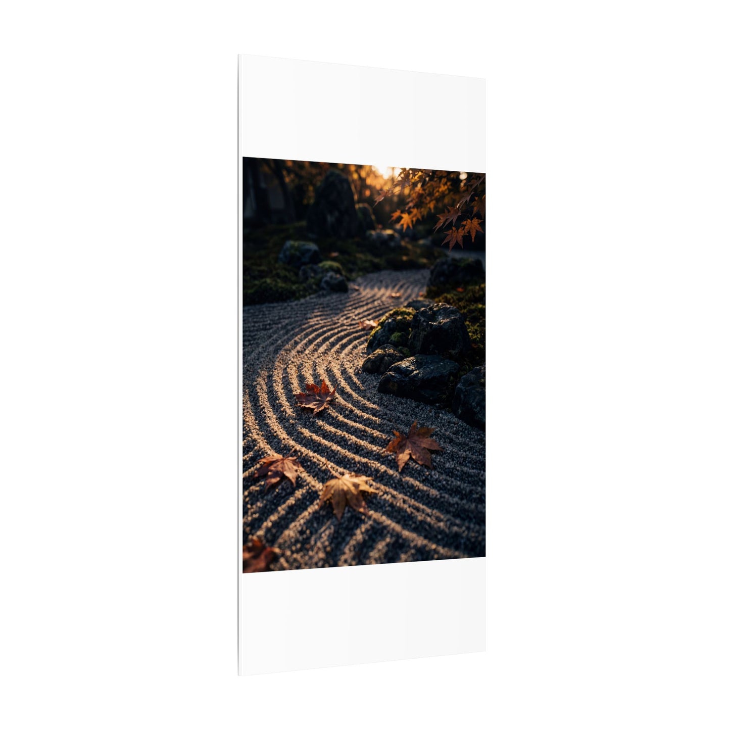 Rock Garden Moody Minimal Canvas Art | Bold Dark Japandi Art